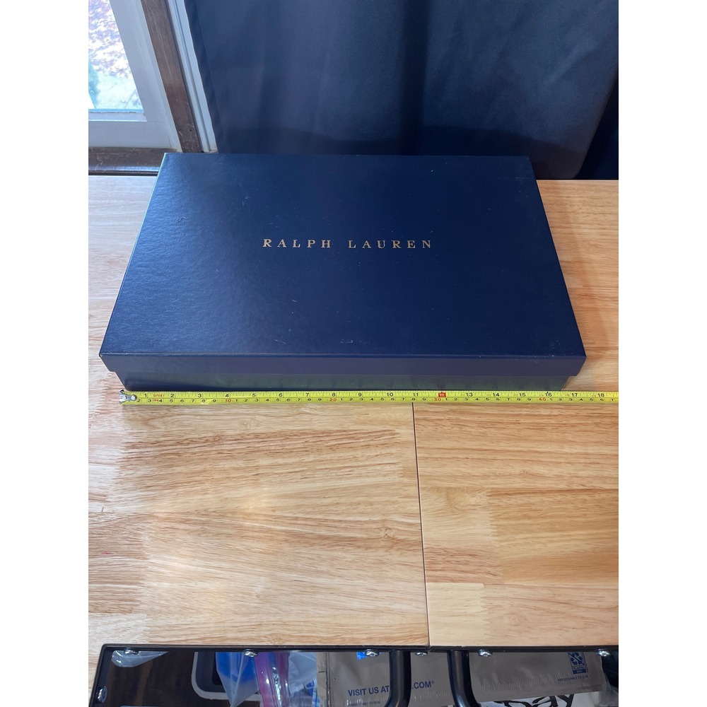 Ralph Lauren Navy Blue Large Gift Storage Box Gold Foil‎ Logo 17.5x11.5x3